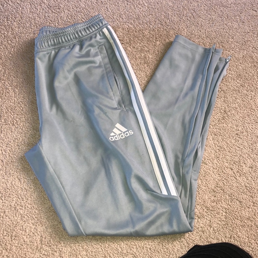 Adidas soccer pants joggers with zip ankles